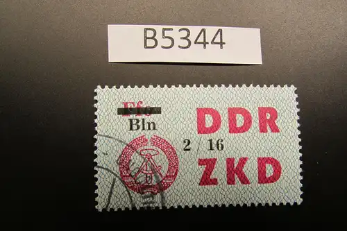 B5344 DDR ZKD C 46 XVI Bln auf Ffo 2/16 ungültig gestempelt, v. Originalgummi