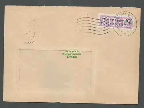 B5231 DDR ZKD B 7 Brief Berlin Grosshandelskontor Schmuck und Kunstgewerbe 1956