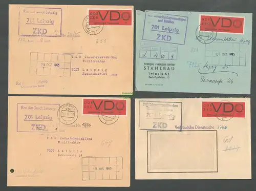 B5271 DDR ZKD 4x VD 3x Brief Vertrauliche Dienstsache Rat der Stadt Leipzig 1966