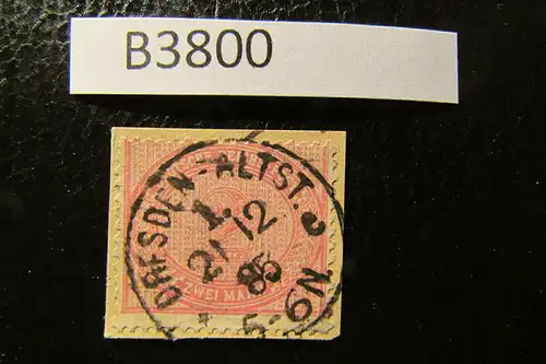 B3800 DR 37c gepr. BBP Luxus Briefstück 1885