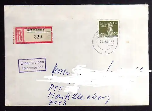 B3544 DDR Briefe Einzel- oder Mehrfachfrankaturen 1974 1968 Soz Aufbau Wertbrief