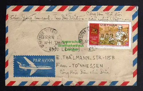 B3061 Brief Vietnam 1980 nach Leipzig