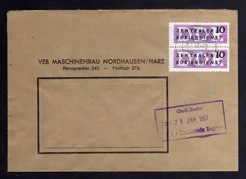 B2278 DDR ZKD 2x6 Brief VEB Maschinenbau Nordhausen Harz 1957