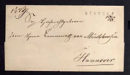 B2601 Eystrup Brief 1845 Vorphila Hannover