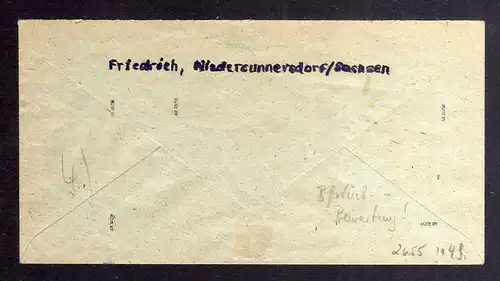 B2716 Brief Ostsachsen 1946 Notstempel Obercunnersdorf gepr. Kunz BPP