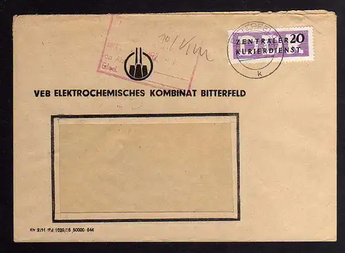 B1662 DDR ZKD 7 Brief VEB Elektrochemisches Kombinat Bitterfeld  nach Schönebeck