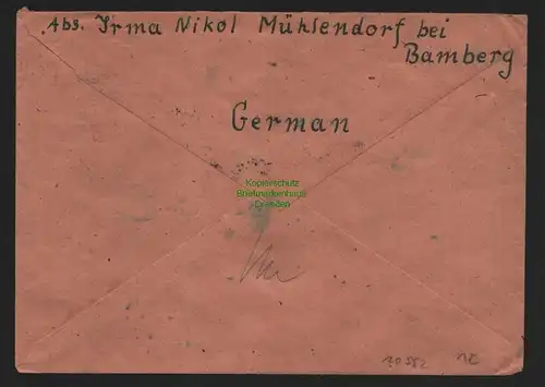 B10552 Brief BAZ Gebühr bezahlt 1945 Stegaurach nach Berlin