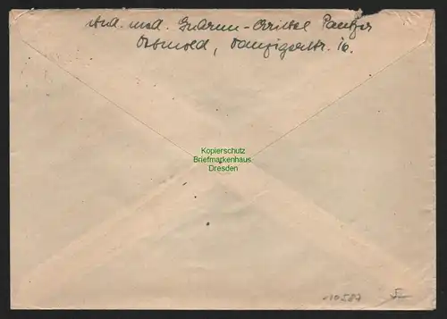 B10587 Brief BAZ Gebühr bezahlt 1945 Detmold nach Lüneburg