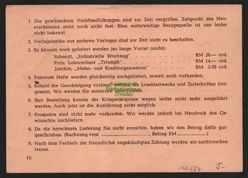 B10554 Postkarte BAZ Gebühr bezahlt 1945 Stuttgart-Degerloch nach Lüneburg
