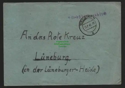 B10562 Brief BAZ Gebühr bezahlt 1946 Viechtach nach Lüneburg