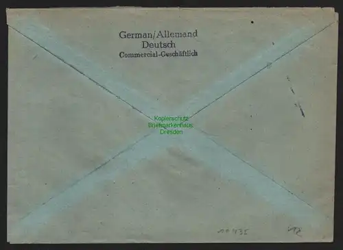 B10435 Brief BAZ Gebühr bezahlt 1947 Isny Württ. Sägewerk Kistenmacherei nach Ra
