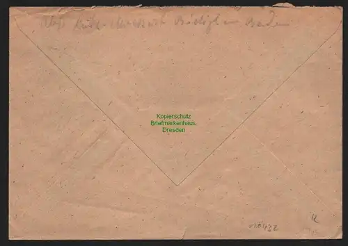 B10432 Brief BAZ Gebühr bezahlt 1948 Bietigheim Baden nach Schwäbisch Hall