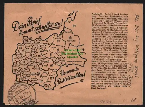 B10317 Brief franz. Zone Gebühr bezahlt Urach 1945 Einschreiben Postleitzahlen