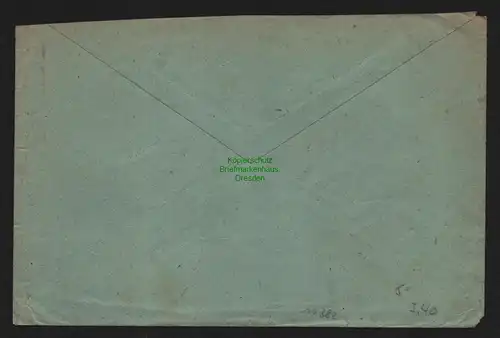 B10382 Brief SBZ Gebühr bezahlt 1945 Glauchau nach Leipzig