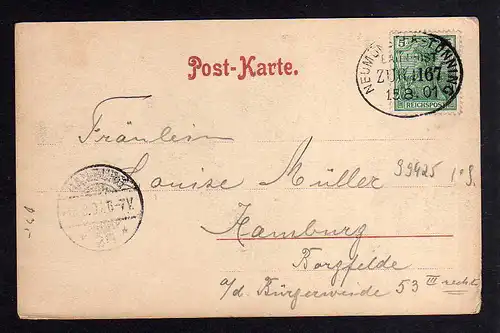 99425 AK Hademarschen Theodor Storm Sterbehaus Kirche Straße 1901 Bahnpost Neumü