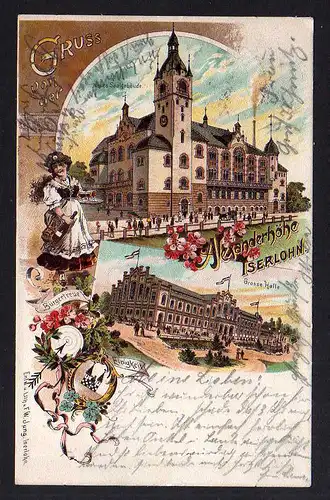 99332 AK Iserlohn Litho Restaurant Alexanderhöhe Große Halle 1904