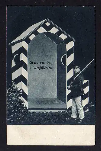 99312 AK Wilhelmshaven 1907 Wachhaus II. Werftdivision Militär Soldat Regiment