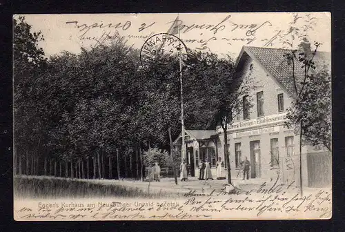 99432 AK Neuenburger Urwald bei Zetel 1905 Eggens Kurhaus Bahnpost Ellenserdamm