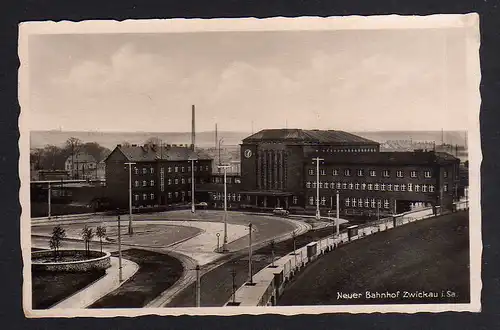 98275 AK neuer Bahnhof Zwickau 1937