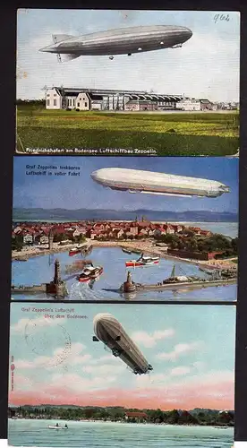 98625 3 AK Luftschiff Graf Zeppelin Bodensee 1921 Lindau 1908