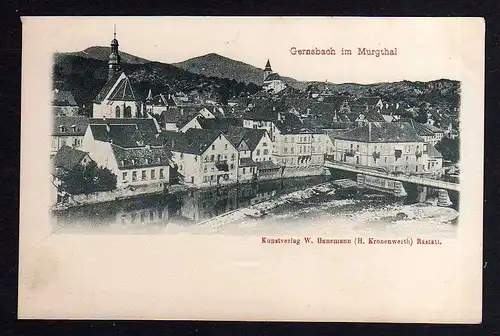 98862 AK Gernsbach im Murgtal Murgbrücke um 1900