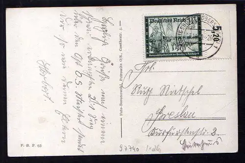 97740 AK Königshütte O/S Stadt Sparkasse 1940 Chorzow Oberschlesien