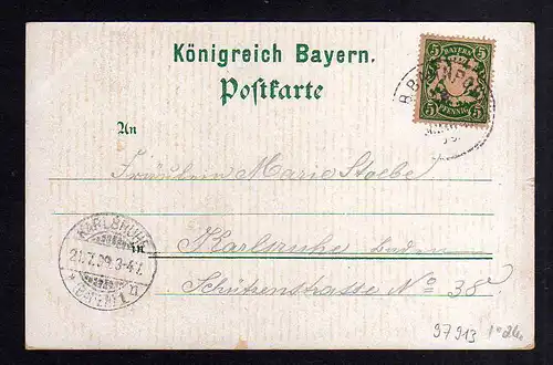 97913 AK Litho Gruss aus der Raabschen Restauration am Bogenberg 1899 Kirche