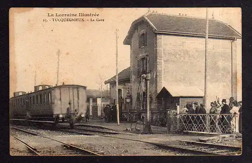 96458 AK Tucquegnieux La Gare Bahnhof 1915 Feldpost La Lorraine Lothringen