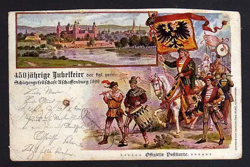 93030 AK Aschaffenburg 1898 450 Jahrfeier Schützengesellschaft