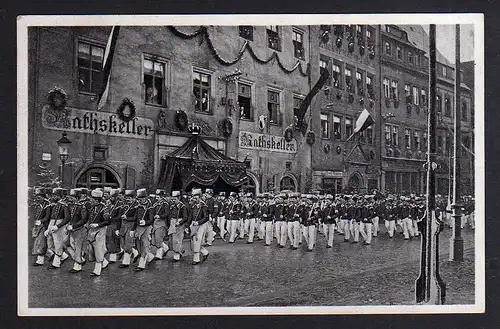 91856 AK Freiberg Ratskeller Letzte große Bergparade 1905 Bergmaurer Häuer