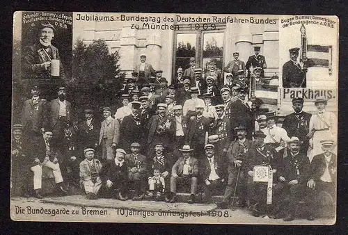 90611 AK München 1909 Jubiläums Bundestag Deutscher Radfahrer Bund 1909 Bremen