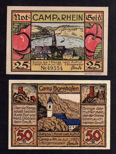 85811 Notgeld Camp am Rhein 1921 Bornhofen