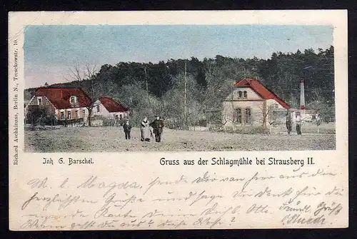 86077 AK Schlagmühle bei Strausberg II Gasthof Gaststätte 1904