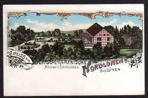 84066 AK Nordlünen bei Lünen Gasthaus Stockmann Litho um 1900