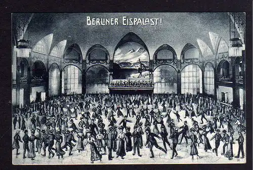 82836 AK Berlin Berliner Eispalast Schlittschuhläufer 1908