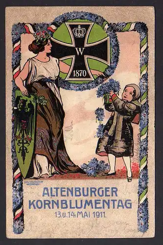 81910 AK Altenburger Kornblumentag 1911 Künstlerkarte