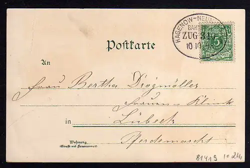 81419 AK Zarrentin Litho 1898 Bahnpost Bahnhof Kirche Kriegerdenkmal