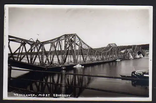 81487 AK Wloclawek Leslau an der Weichsel Most Zburzony zerstörte Brücke