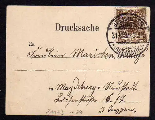 81173 AK Seehausen Altmark 1899 kleinste AK 6,9 x 9 cm Neues Thor