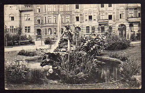 80652 AK Dessau Der Frinkbrunnen 1918 Bieberbrunnen am Funkplatz Emanuel Semper