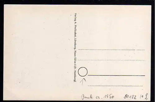 80182 AK Woltorf Schule Post Kirche um 1950