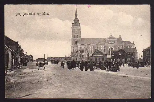 79555 AK Dorf Janischki vor Mitau Jelgava Kirche 1917