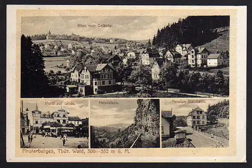 78308 AK Finsterbergen Hotel zur Linde Hainfelsen Pension Waldheim 1913