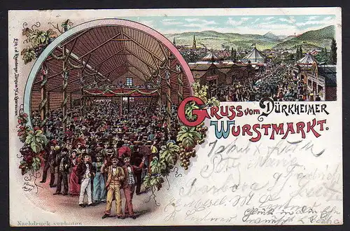 74450 AK Bad Dürkheim Wurstmarkt Litho 1897