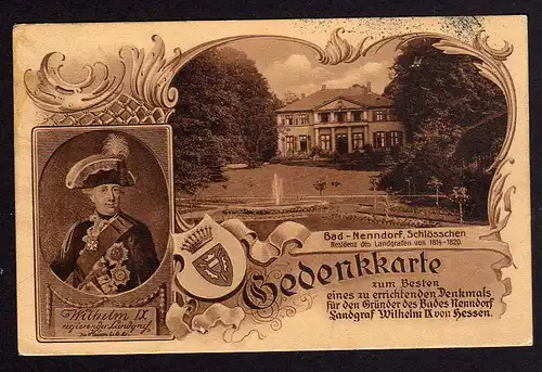 74521 AK Bad Nenndorf Gedenkkarte Schlösschen Wilhelm IX. Landgraf um 1915