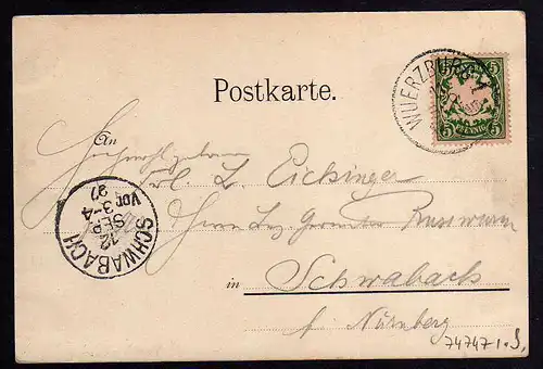 74747 AK Würzburg Erinnerung an die Fürstentage 1897