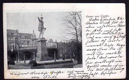 74733 AK Görlitz 1911 Prinz Friedrich Carl Denkmal mit Blockhaus