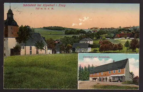 73974 AK Schönfeld bei Kipsdorf Gasthof zur Schmiede 1911