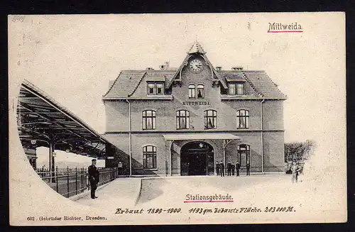 74293 AK Bahnhof Mittweida Stationsgebäude erbaust 1899 1900 Staatsbahn