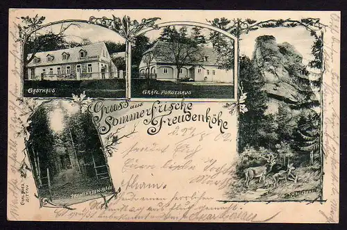 73056 AK Weißkirchen 1902 Sommerfrische Freudenhöhe Gasthaus Forsthaus